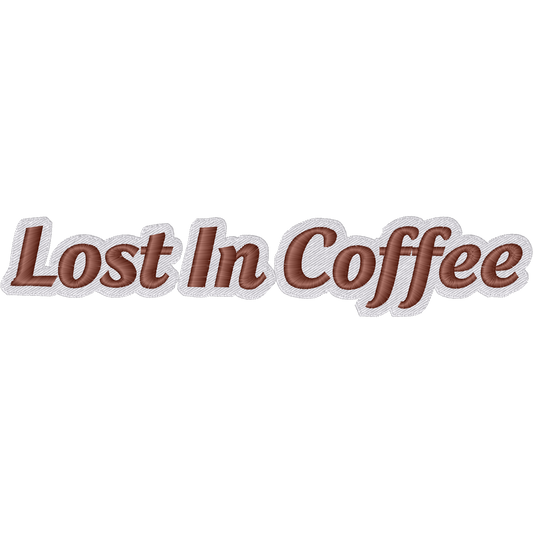Lost in Coffee machine embroidery stitch preview