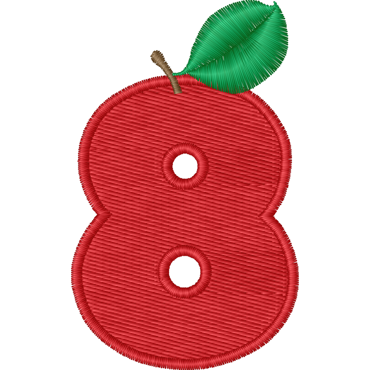 Apple Number 8 machine embroidery stitch preview