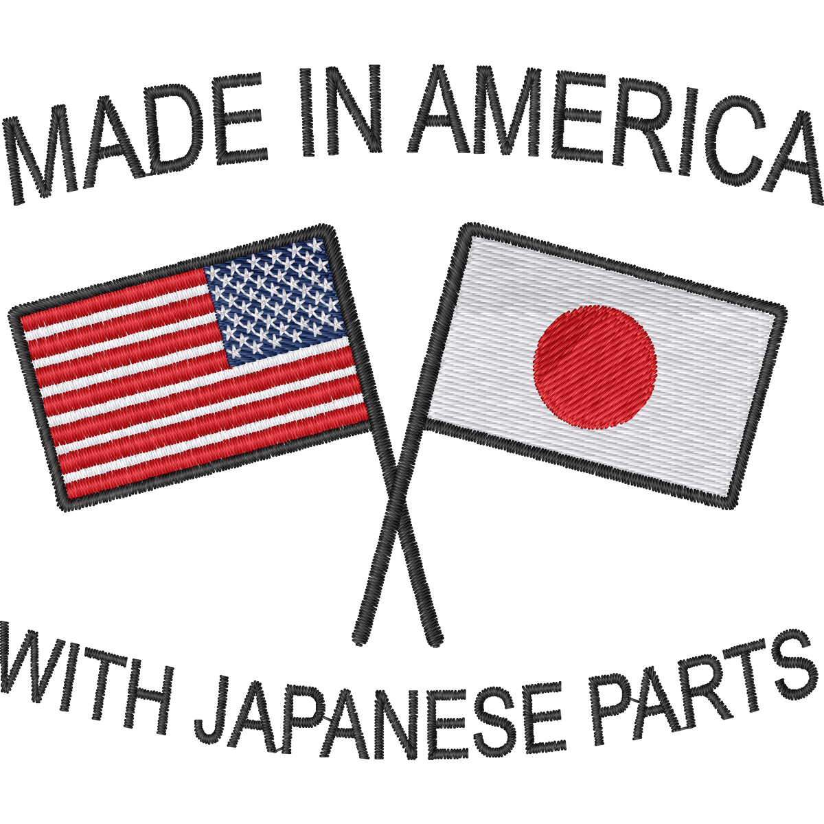 Made in America with Japanese Parts machine embroidery stitch preview