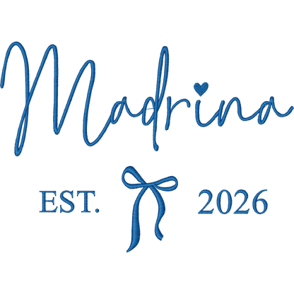 Madrina Est 2026 Bow machine embroidery stitch preview