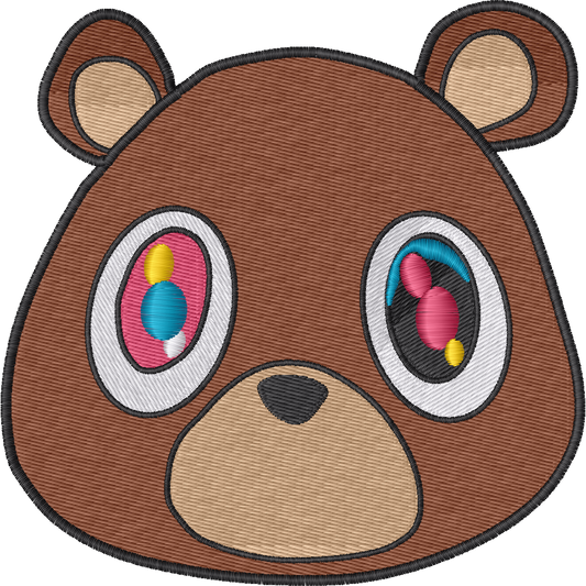 Brown Bear Face machine embroidery stitch preview