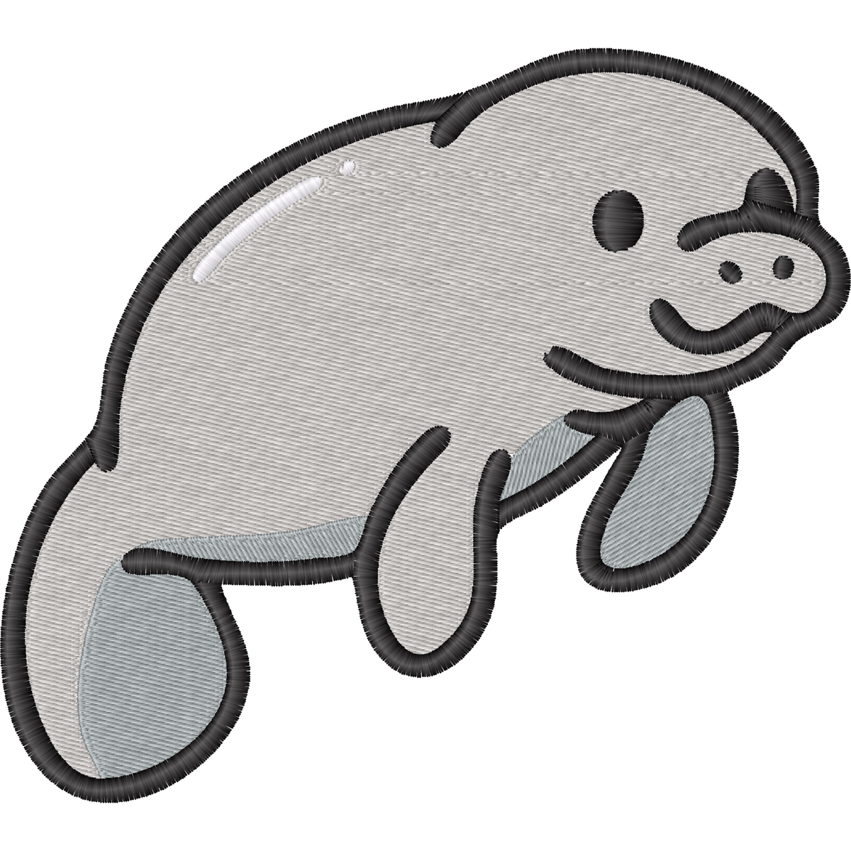 Gray Manatee machine embroidery stitch preview