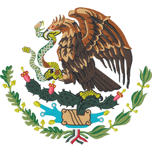 Mexican Eagle Coat of Arms machine embroidery stitch preview