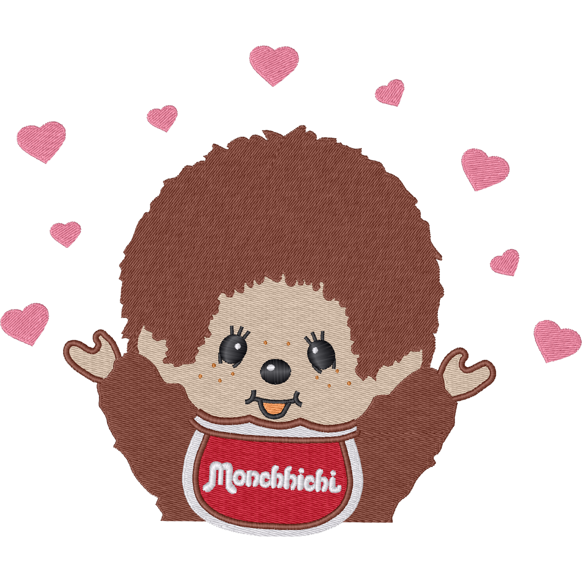 Monchhichi machine embroidery stitch preview