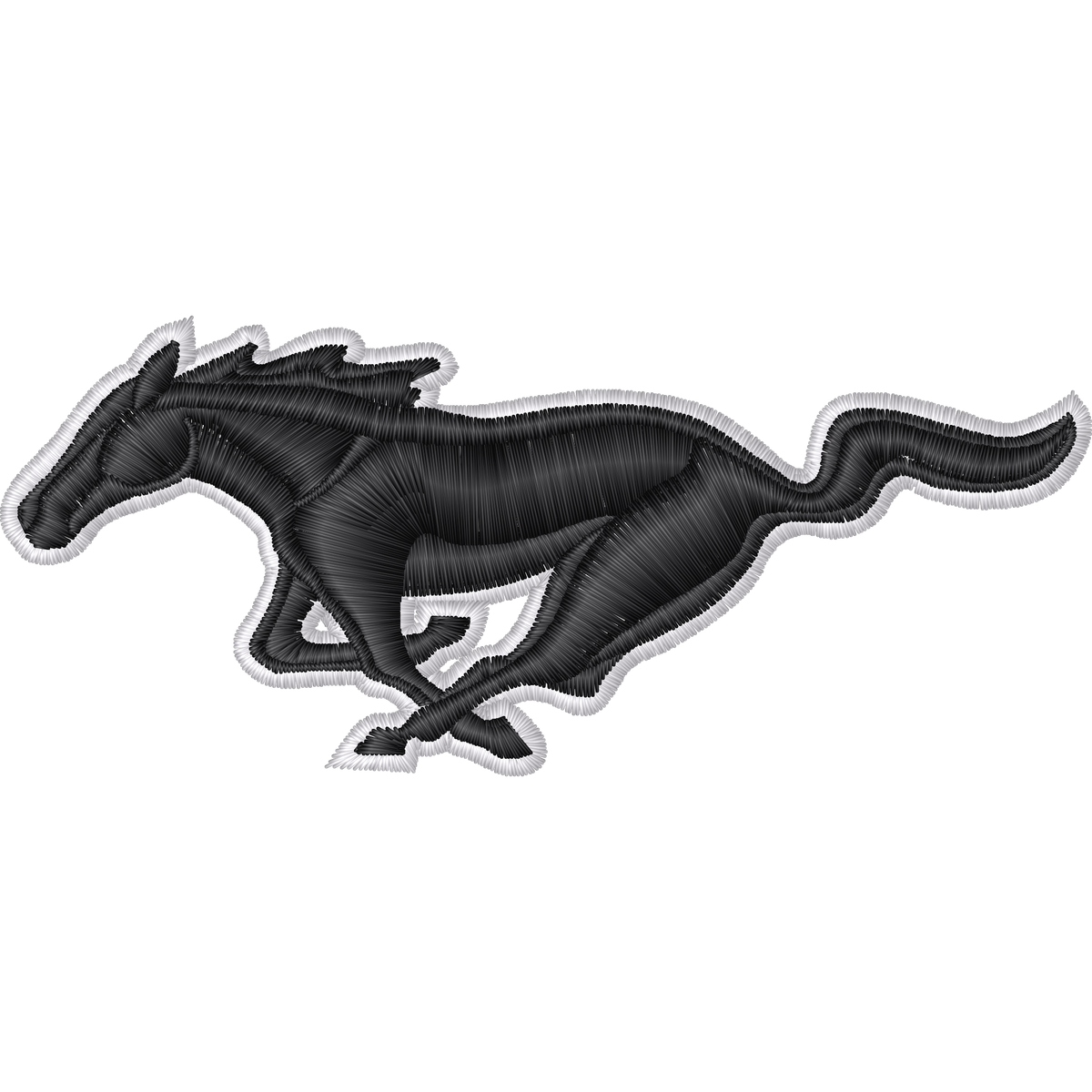 Mustang Horse Logo machine embroidery stitch preview