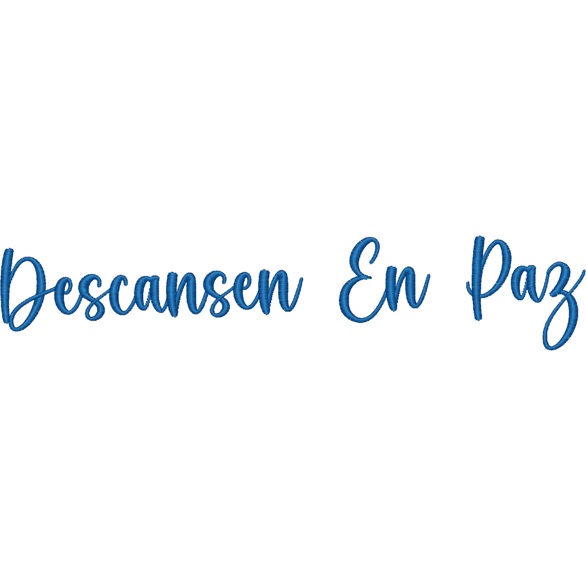 Descansen en Paz Lettering machine embroidery stitch preview