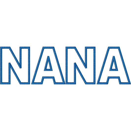NANA Outline Letters machine embroidery stitch preview