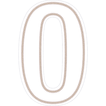 Zero Number Outline machine embroidery stitch preview