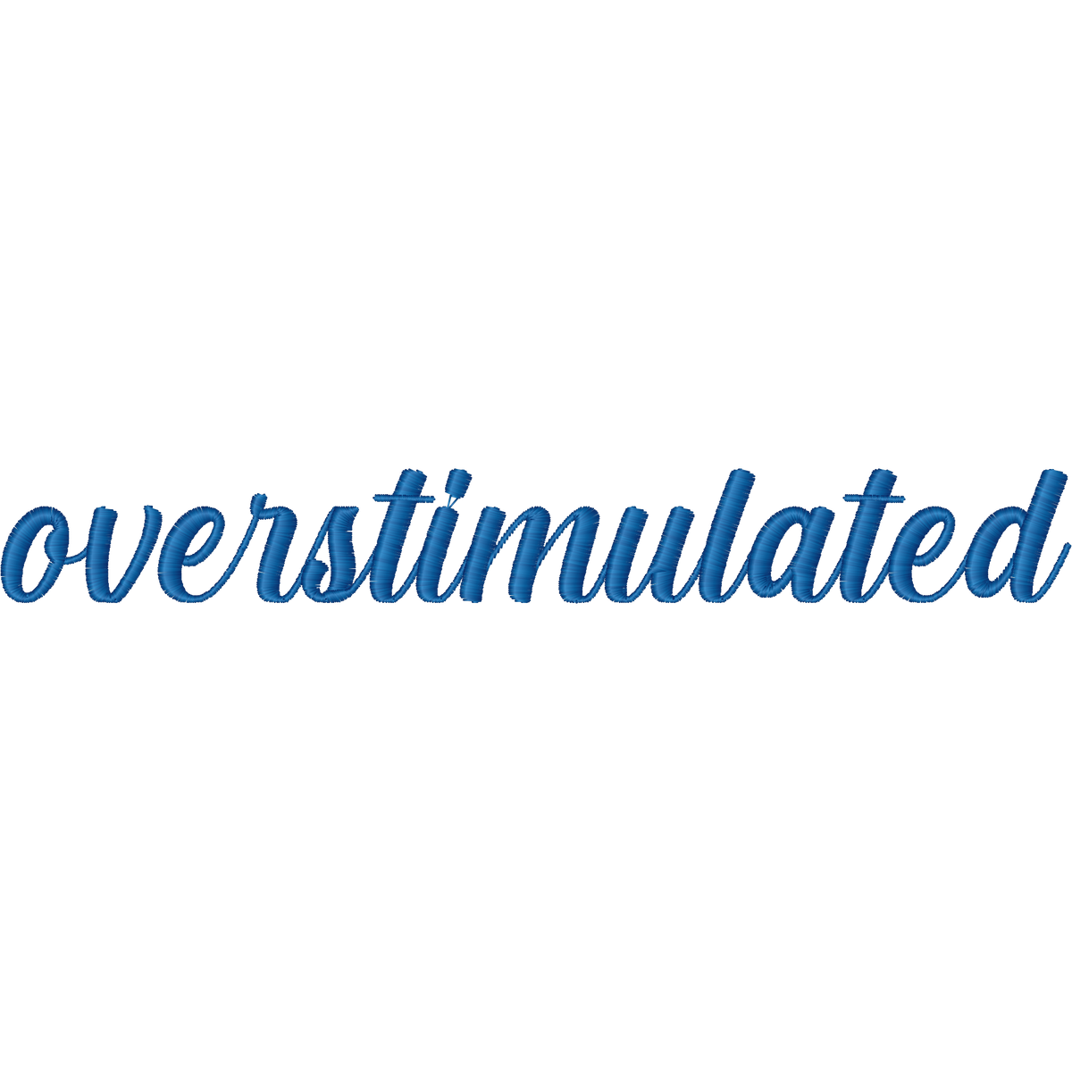 Overstimulated Lettering machine embroidery stitch preview