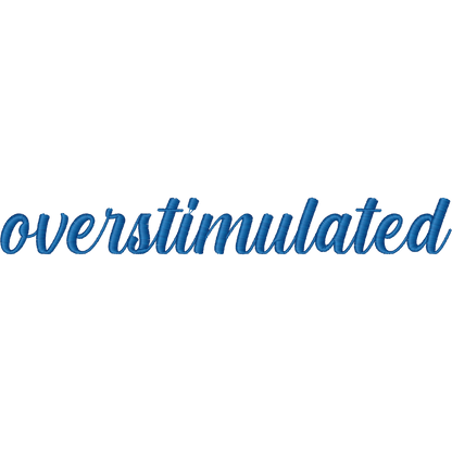 Overstimulated Lettering machine embroidery stitch preview