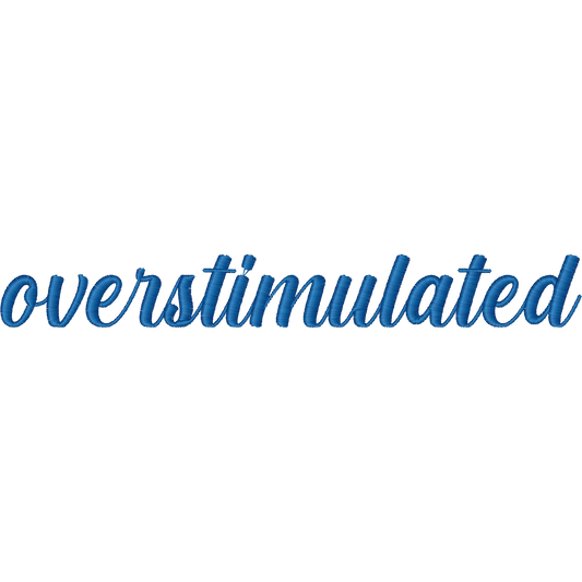 Overstimulated Lettering machine embroidery stitch preview