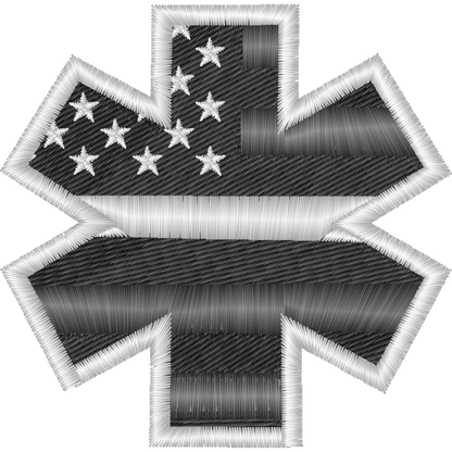Paramedic American Flag Star machine embroidery stitch preview