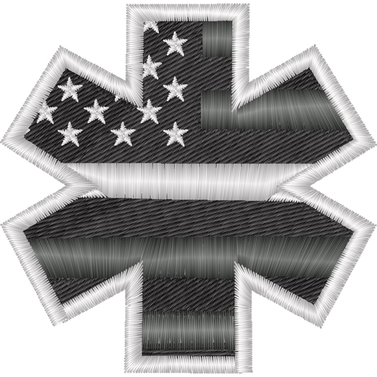 Paramedic American Flag Star machine embroidery stitch preview