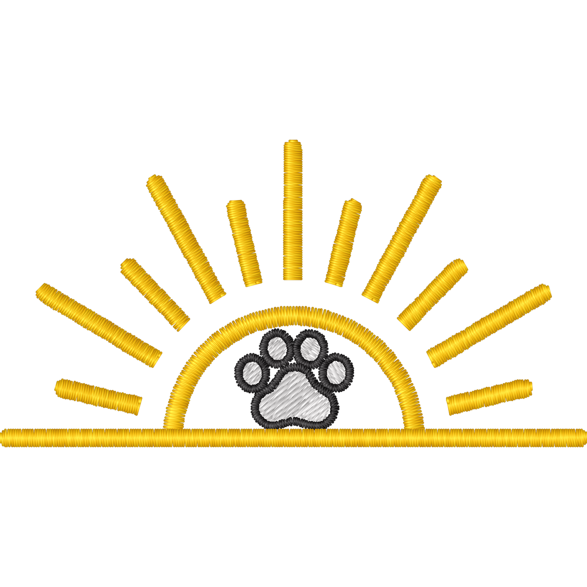 Paw Sunrise machine embroidery stitch preview