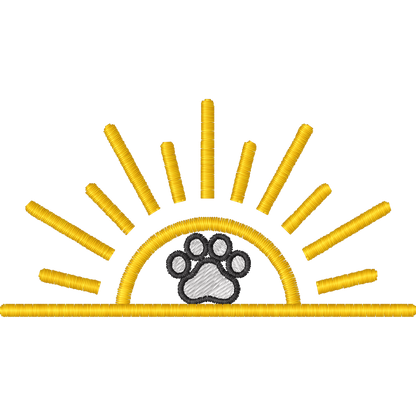 Paw Sunrise machine embroidery stitch preview