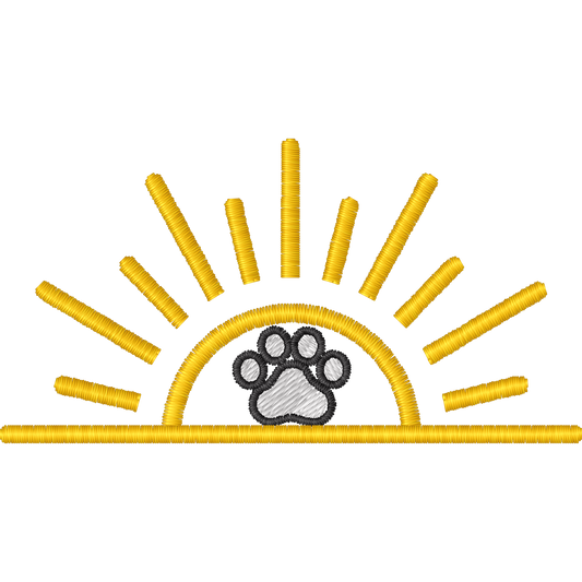 Paw Sunrise machine embroidery stitch preview