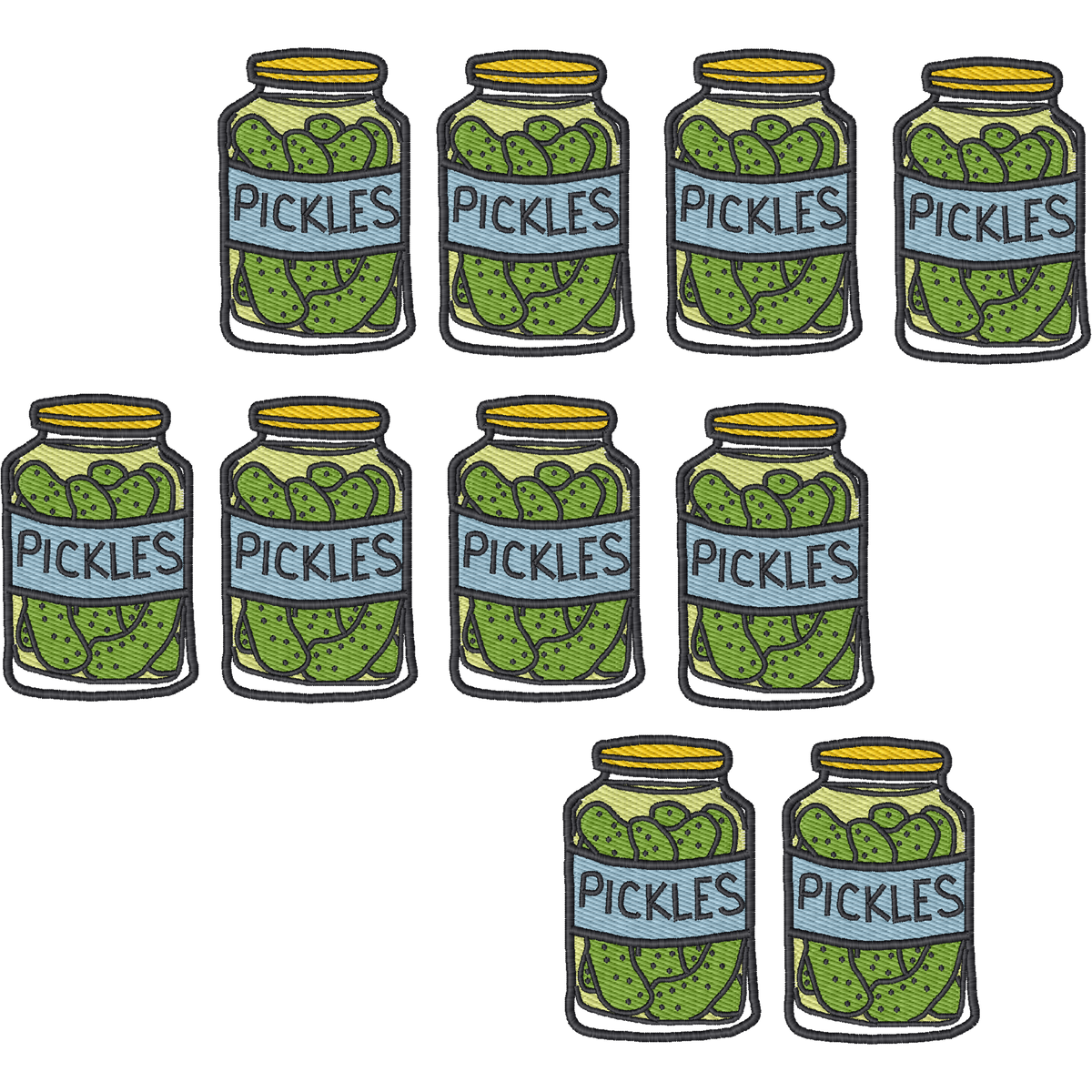 Pickle Jar Multiples machine embroidery stitch preview