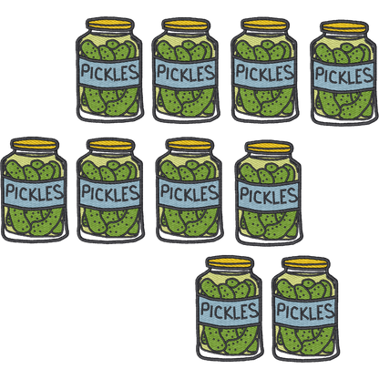 Pickle Jar Multiples machine embroidery stitch preview