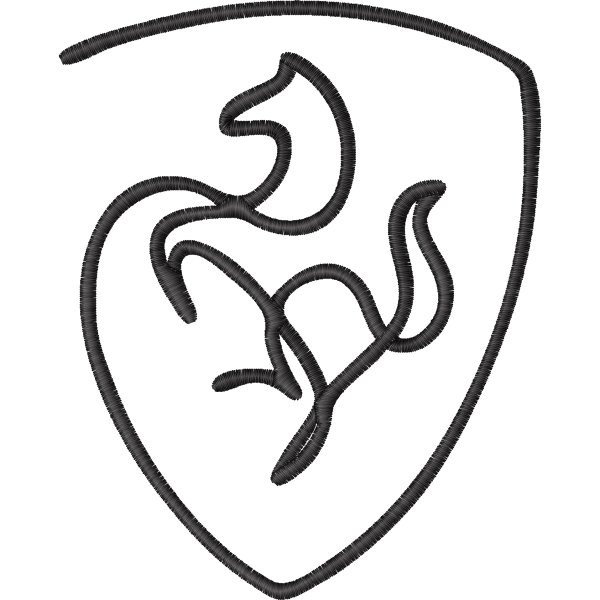 Ferrari Horse Shield machine embroidery stitch preview