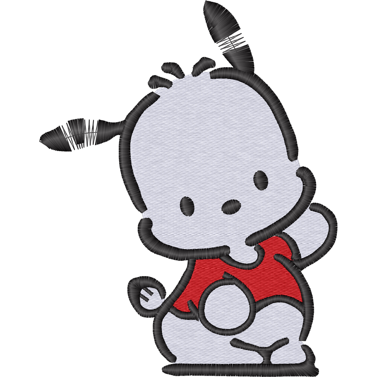 Pochacco Heart machine embroidery stitch preview