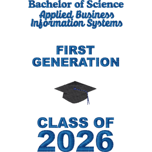 Class of 2026 First Generation Graduate machine embroidery stitch preview