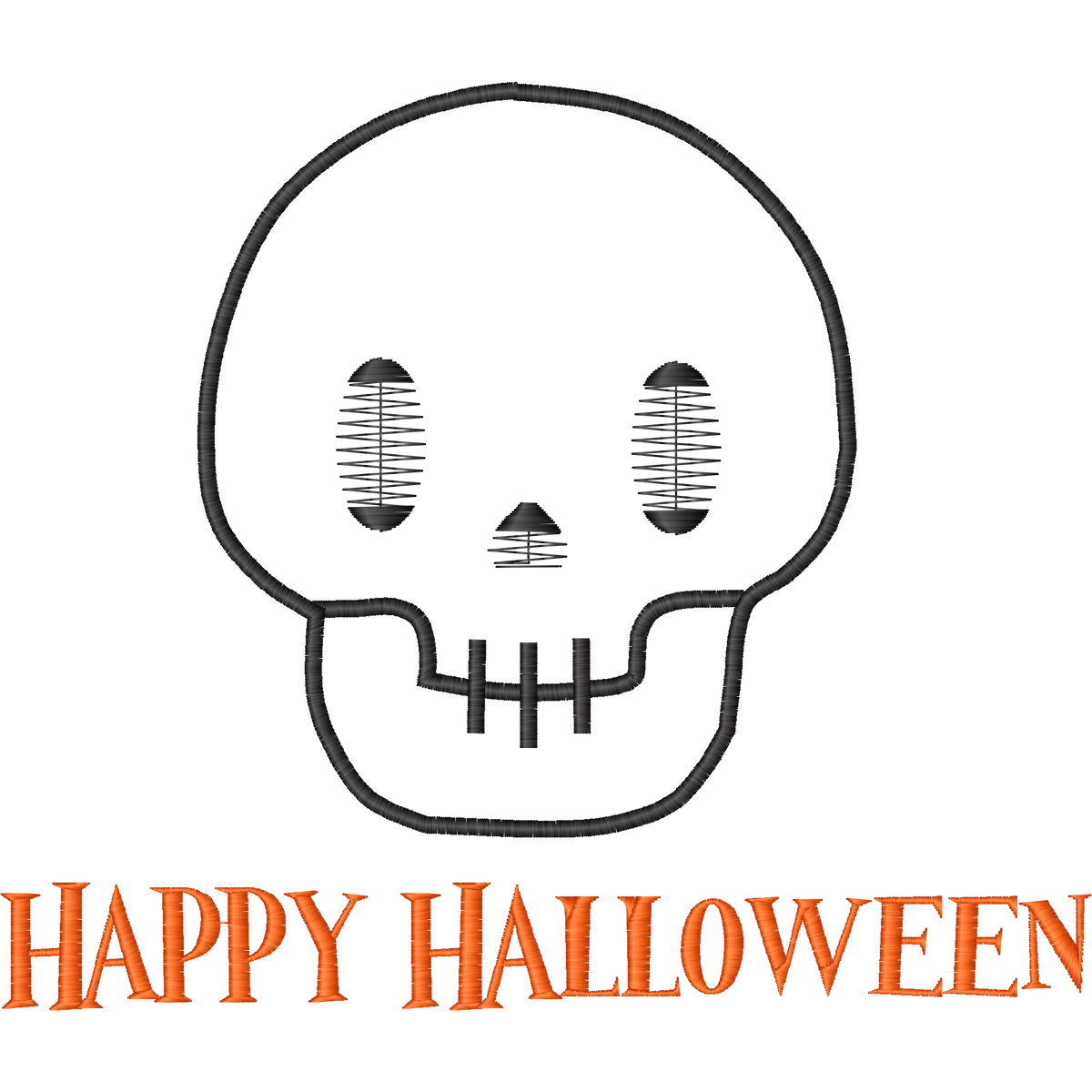 Happy Halloween Skull machine embroidery stitch preview