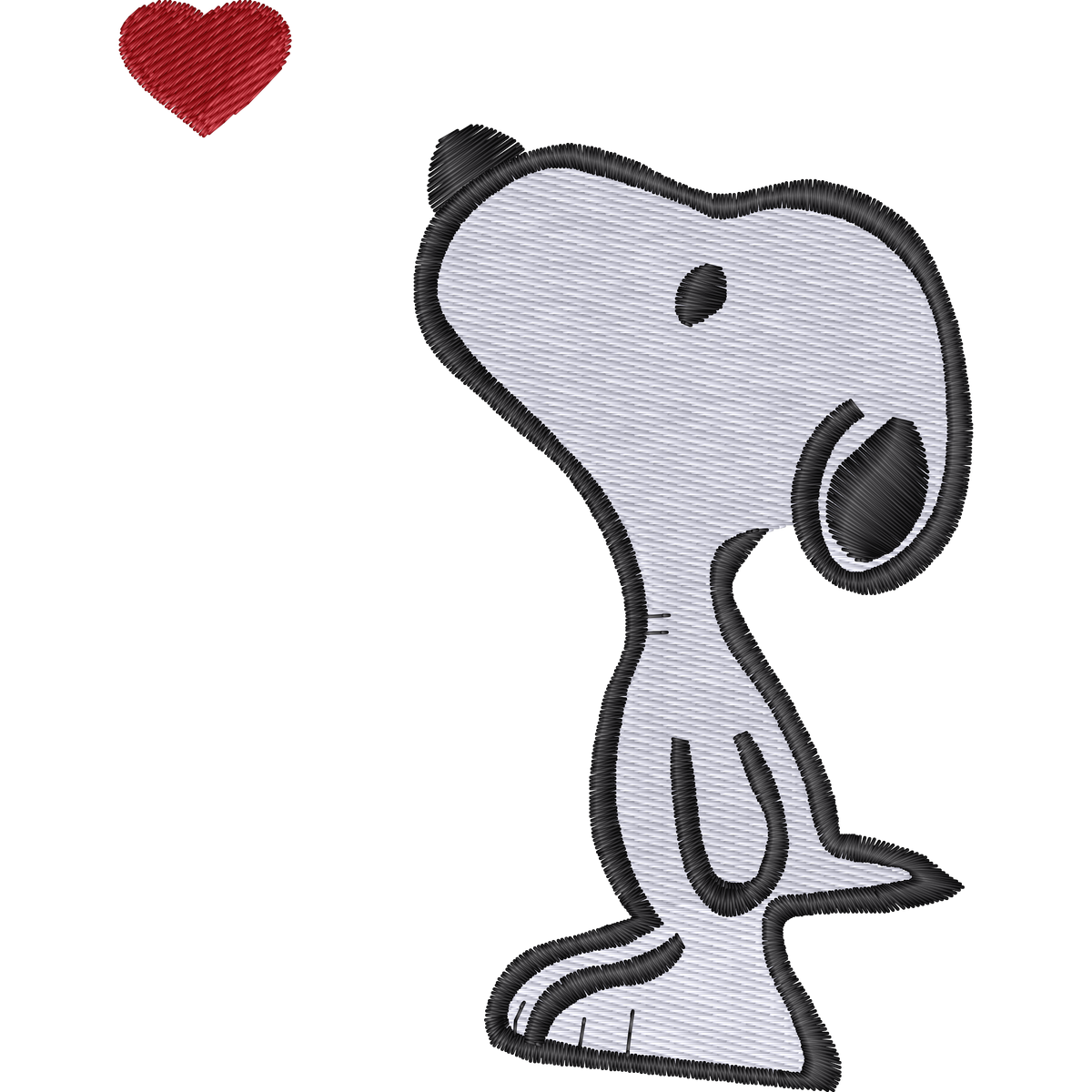 Snoopy Heart machine embroidery stitch preview