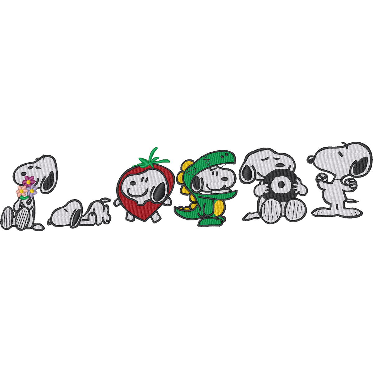 Snoopy Character Group machine embroidery stitch preview
