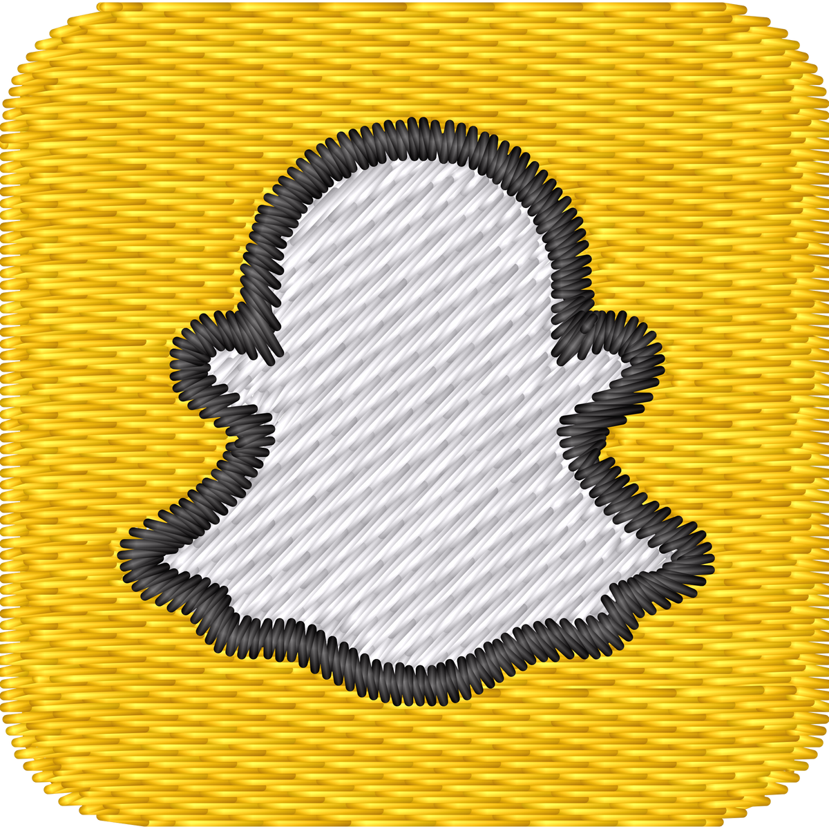 Snapchat Logo machine embroidery stitch preview