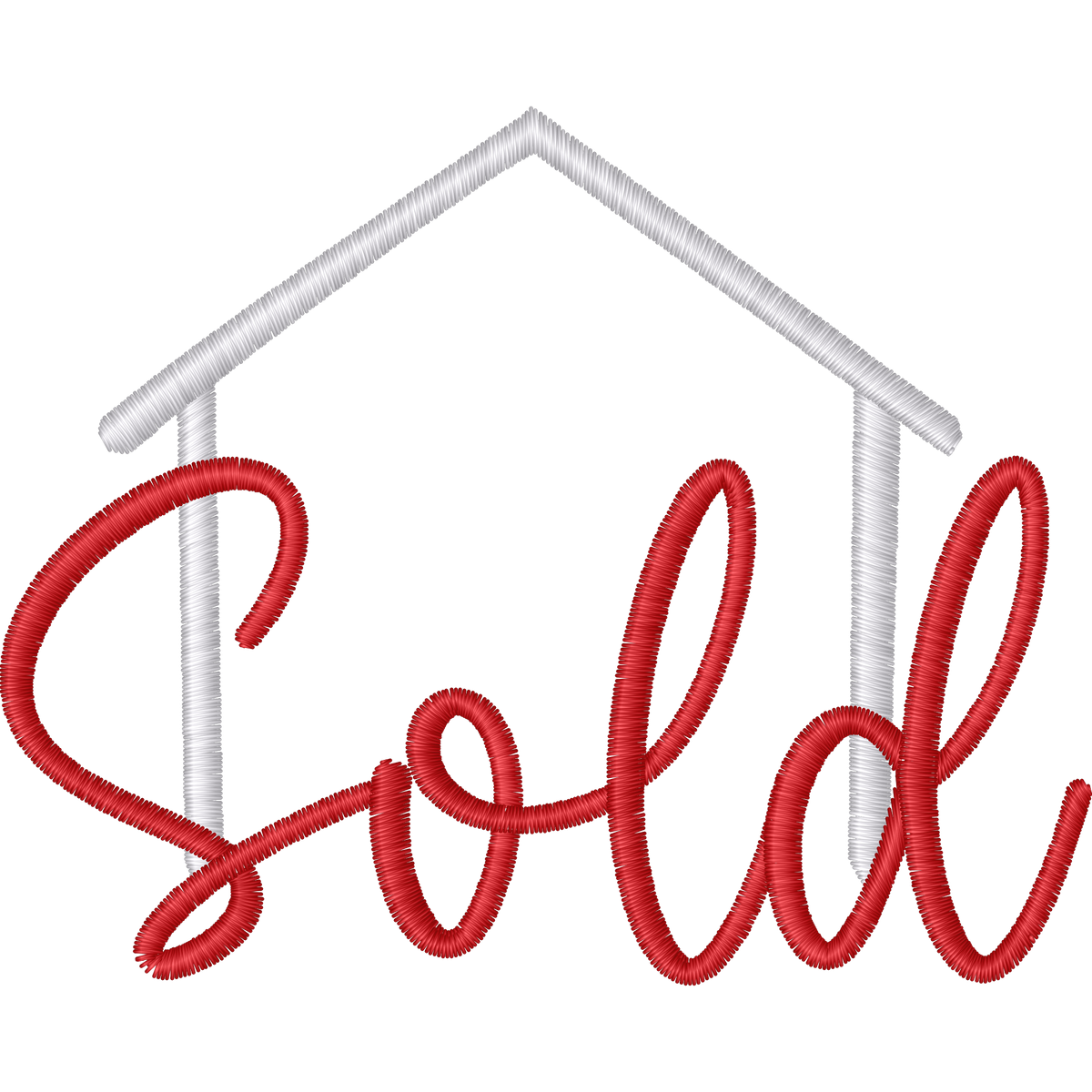 Sold House Outline machine embroidery stitch preview