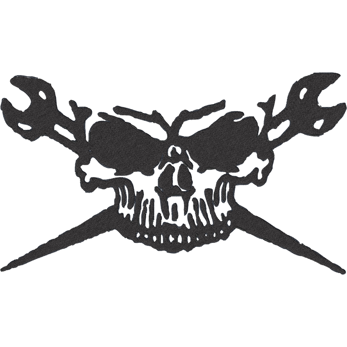 Texas Ironworker Skull machine embroidery stitch preview