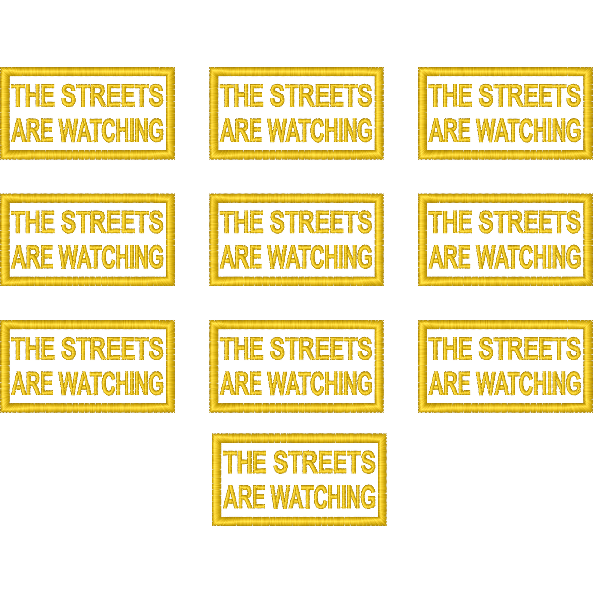 The Streets Are Watching Patch Multiples machine embroidery stitch preview