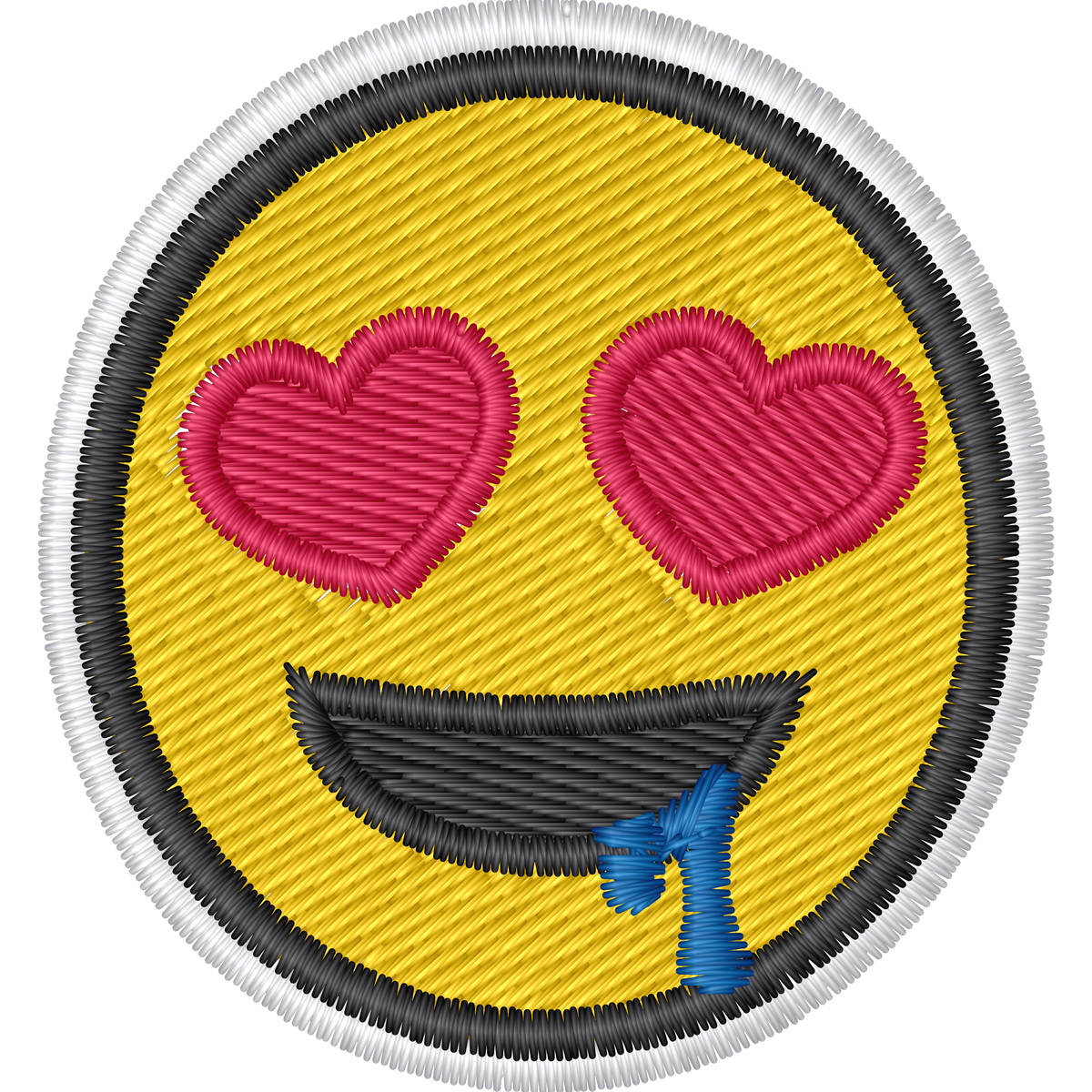 Heart Eyes Drooling Emoji machine embroidery stitch preview
