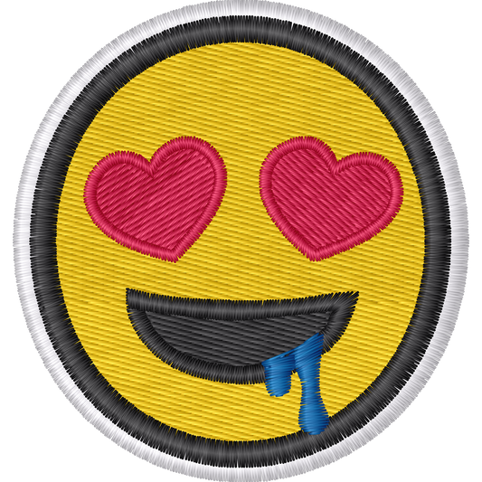 Heart Eyes Drooling Emoji Variant machine embroidery stitch preview