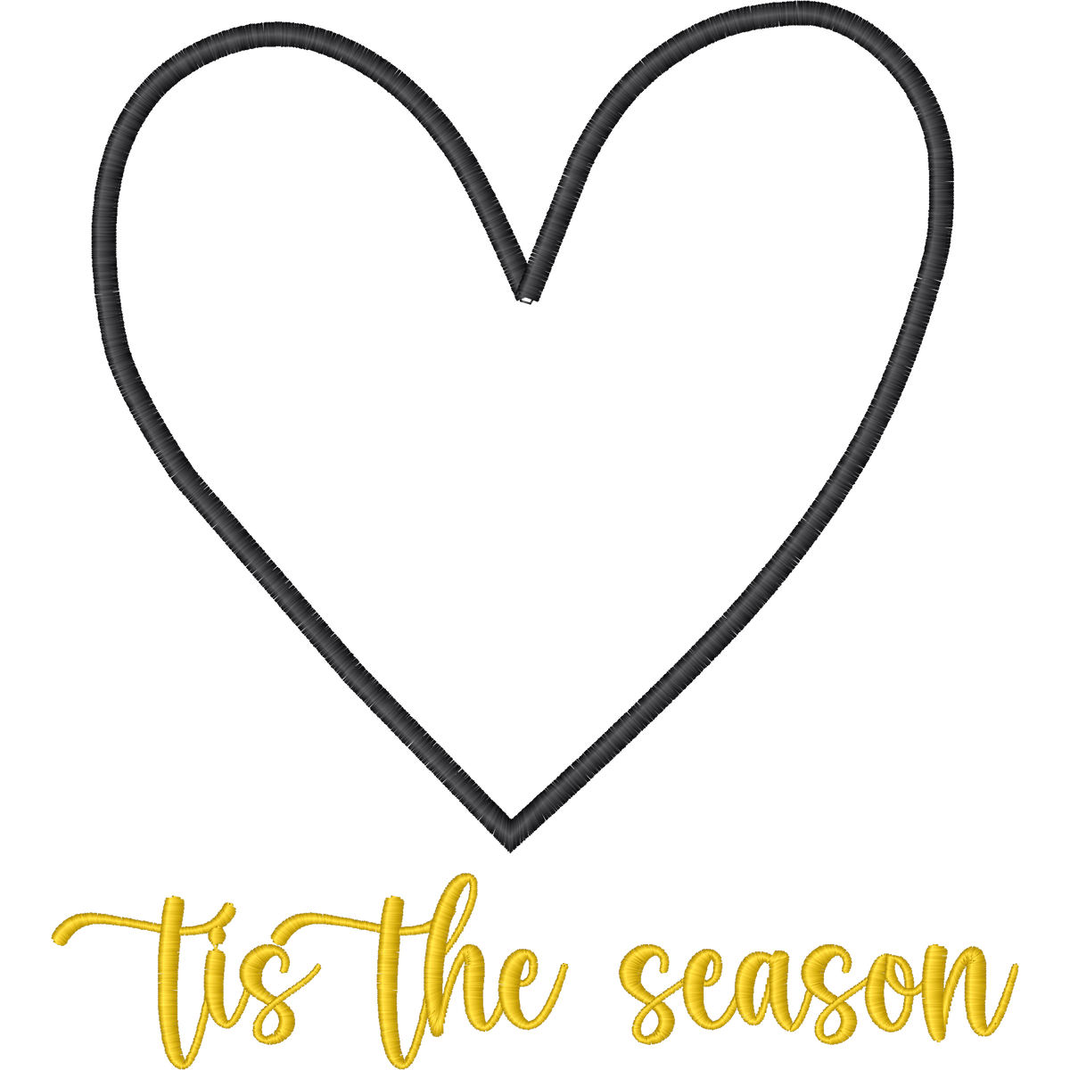 Tis the Season Heart Outline machine embroidery stitch preview