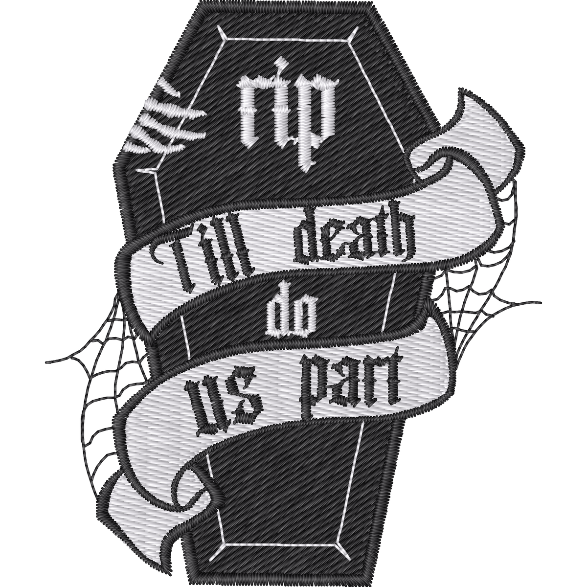 Till Death Do Us Part Coffin machine embroidery stitch preview