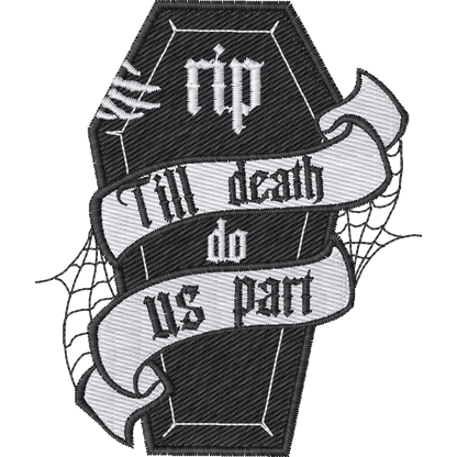 Till Death Do Us Part Coffin machine embroidery stitch preview