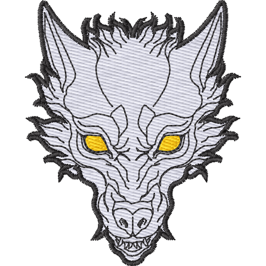 Wolf Head Yellow Eyes machine embroidery stitch preview