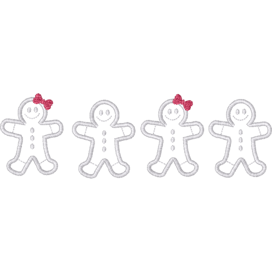 Gingerbread Men Outline machine embroidery stitch preview