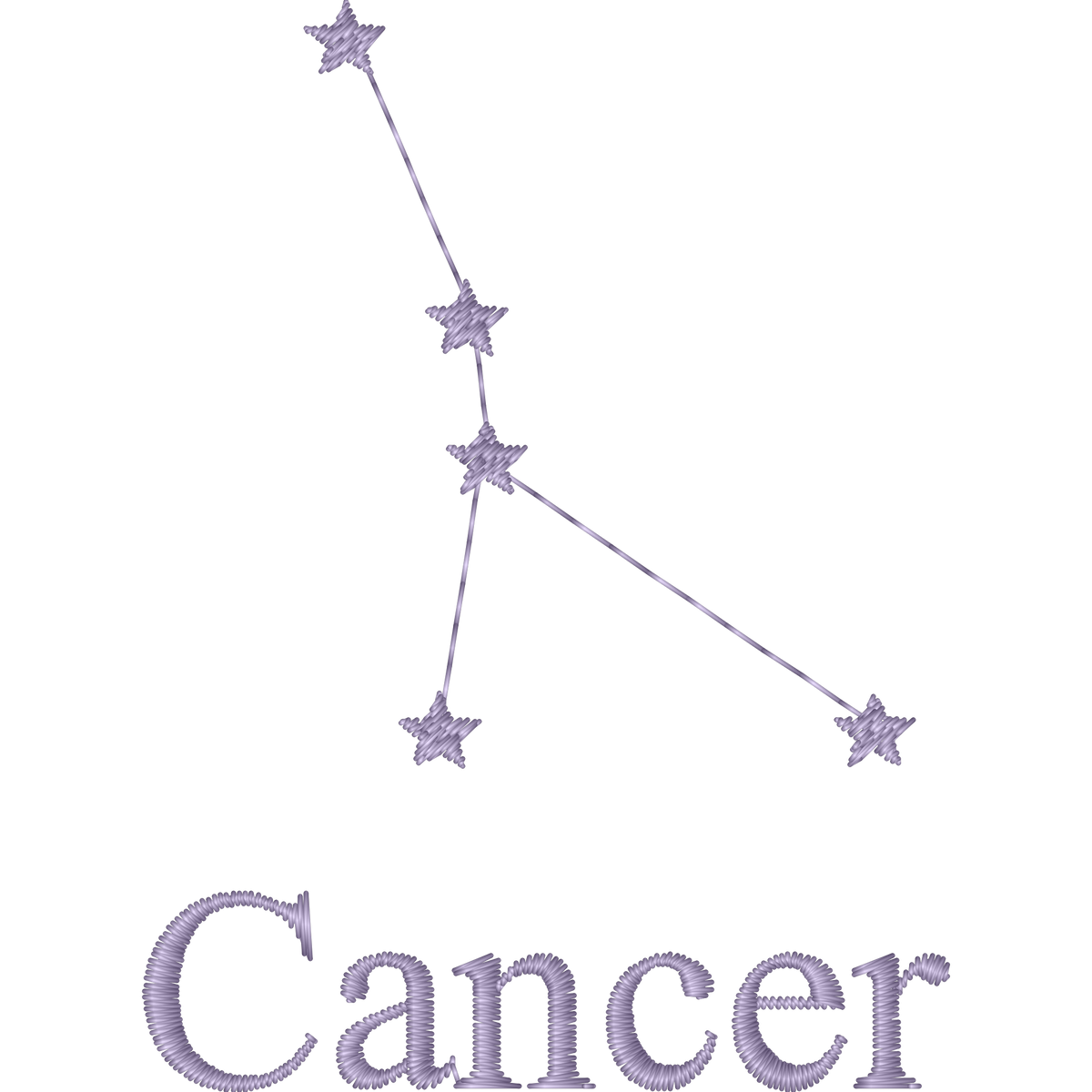 Cancer Constellation machine embroidery stitch preview