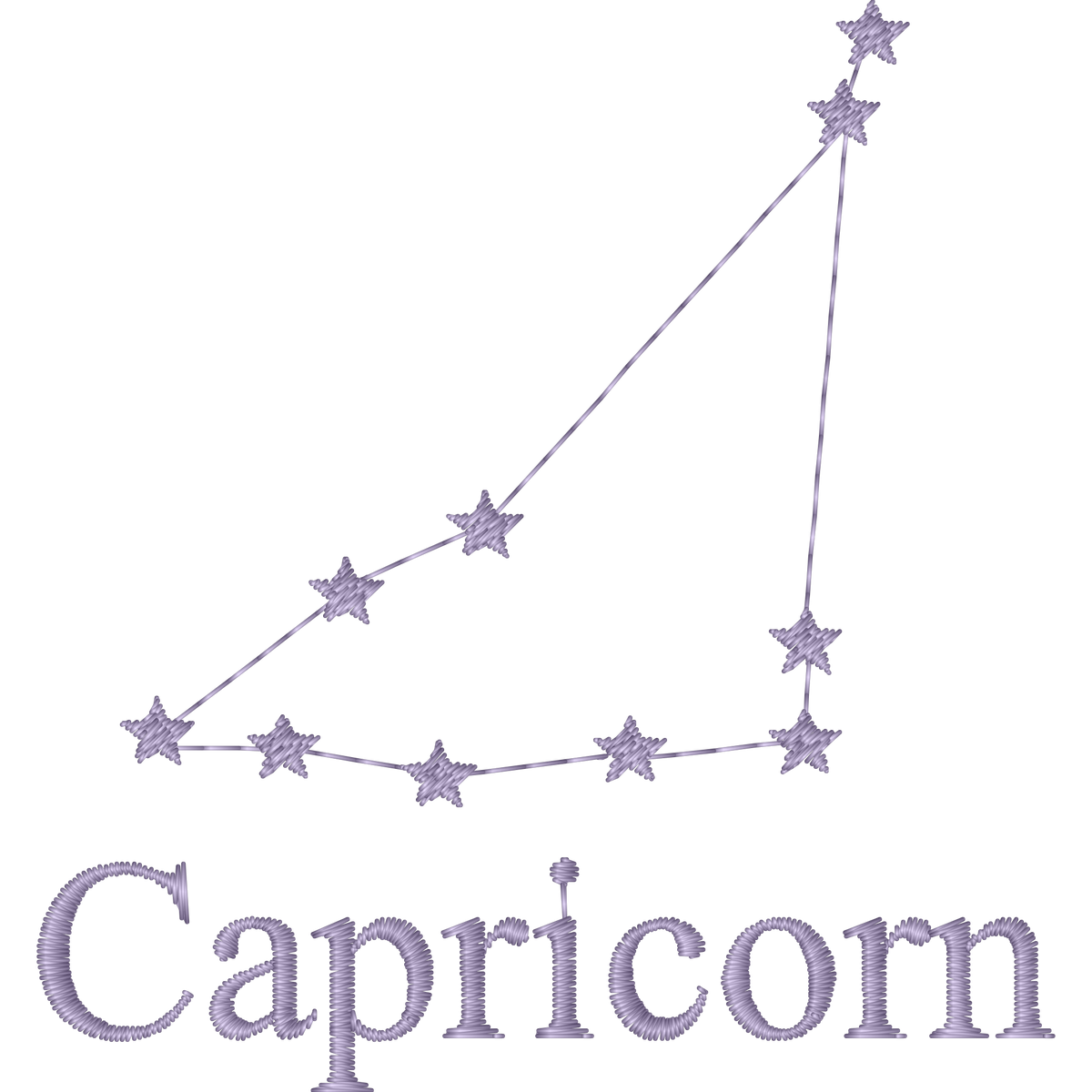 Capricorn Constellation machine embroidery stitch preview
