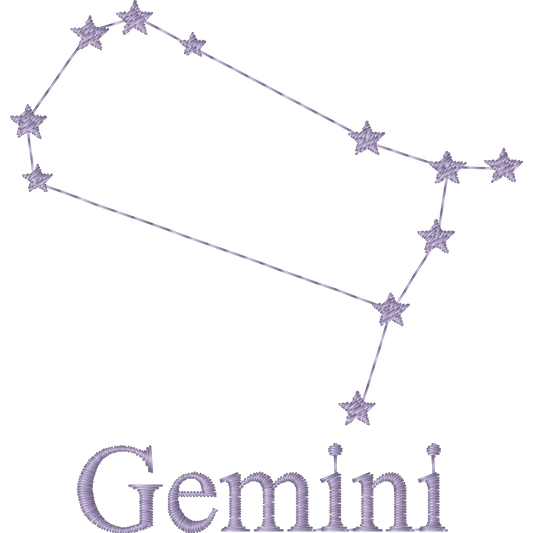 Gemini Constellation machine embroidery stitch preview