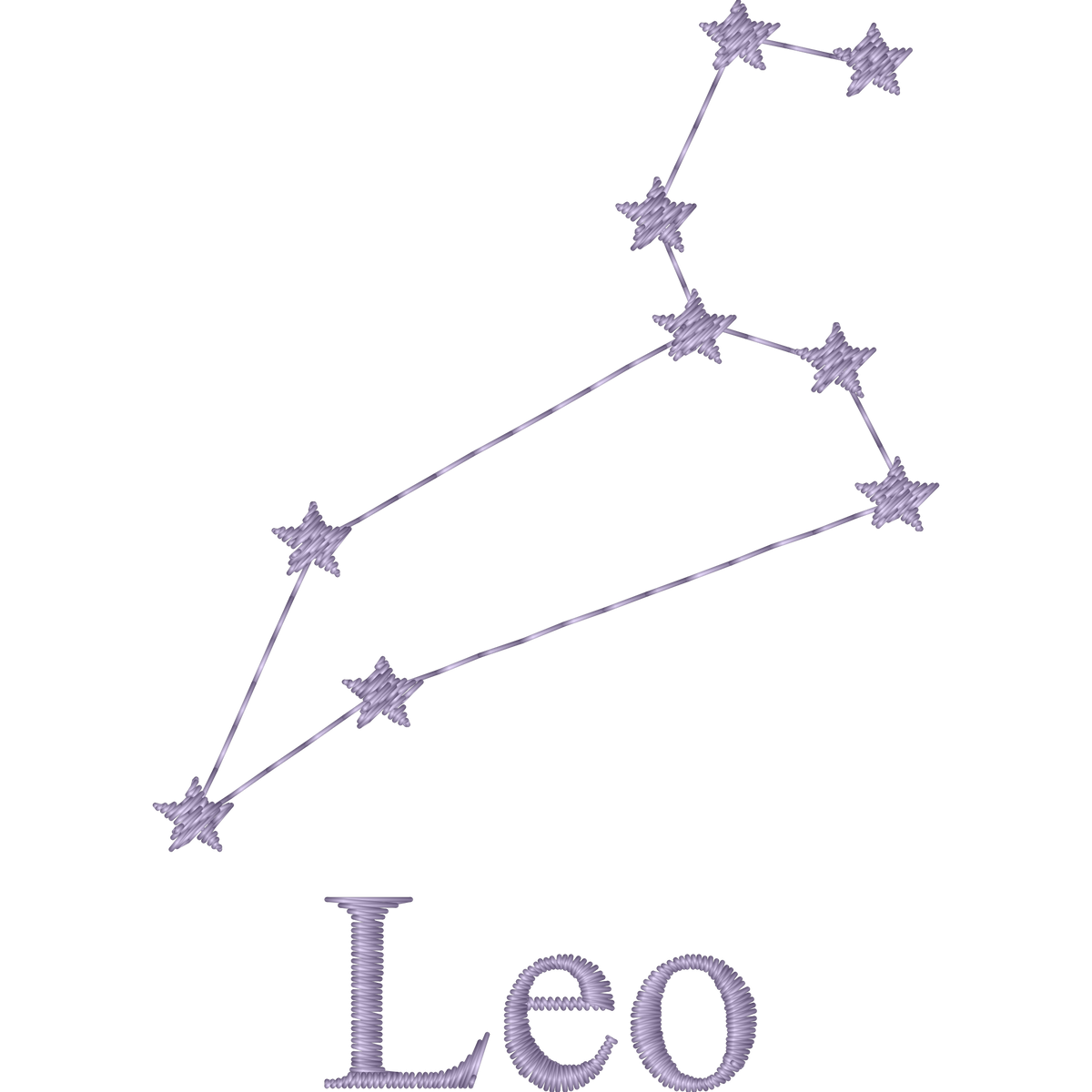 Leo Constellation machine embroidery stitch preview