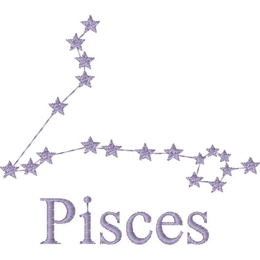 Pisces Constellation machine embroidery stitch preview