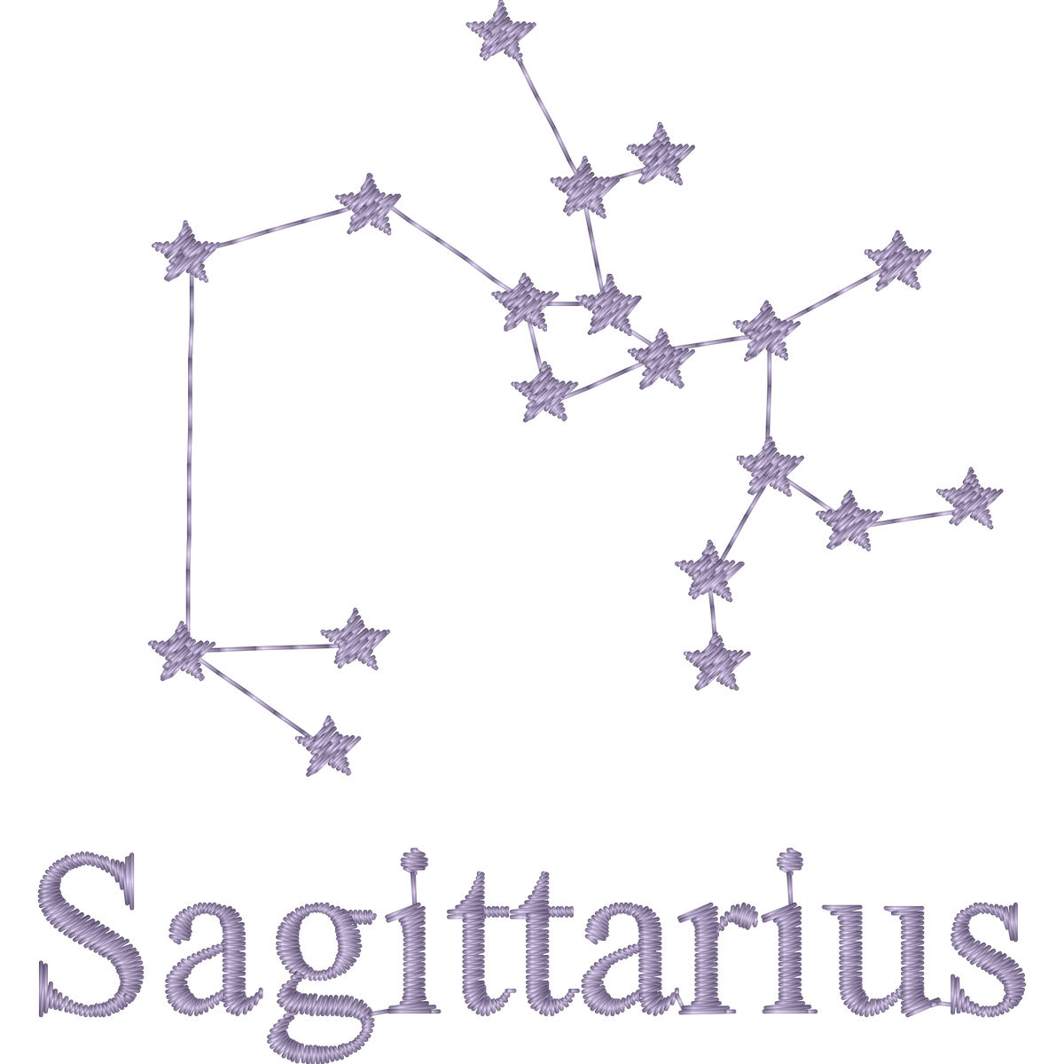 Sagittarius Constellation machine embroidery stitch preview