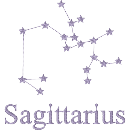Sagittarius Constellation machine embroidery stitch preview