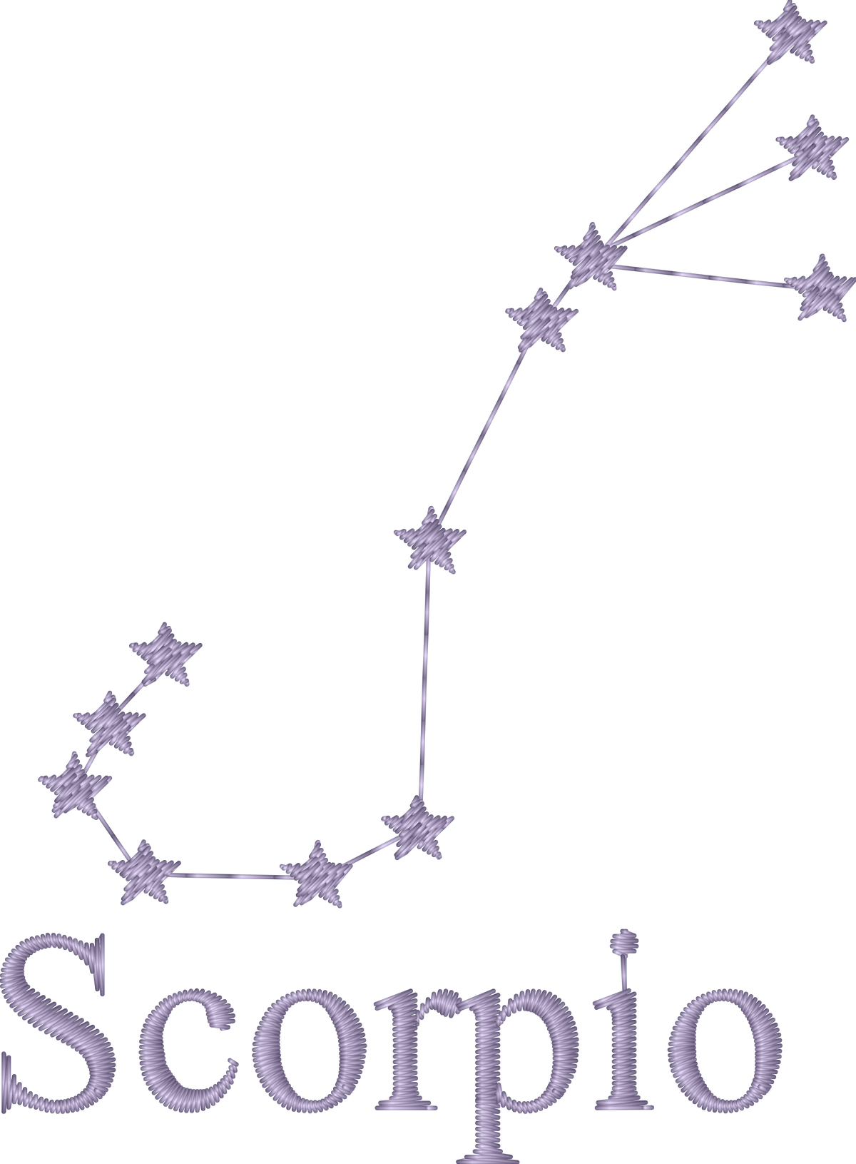 Scorpio Constellation machine embroidery stitch preview
