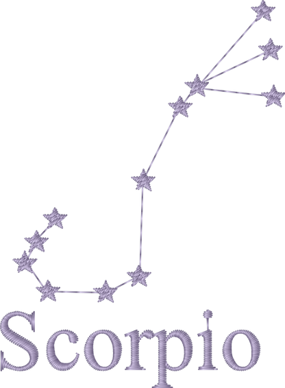 Scorpio Constellation machine embroidery stitch preview