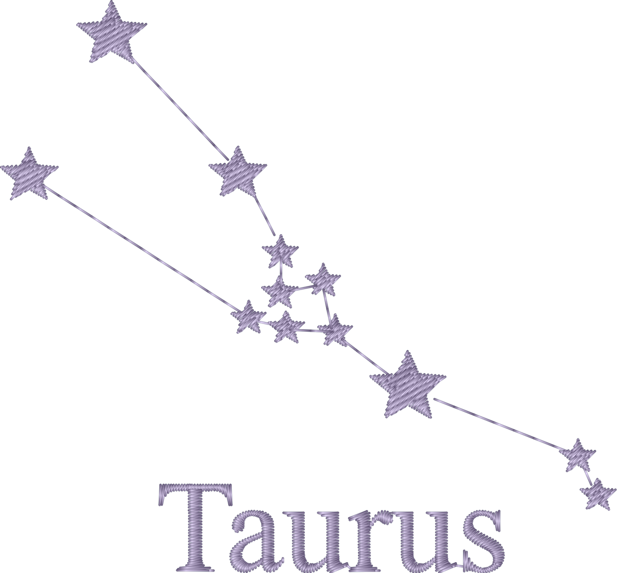 Taurus Constellation machine embroidery stitch preview
