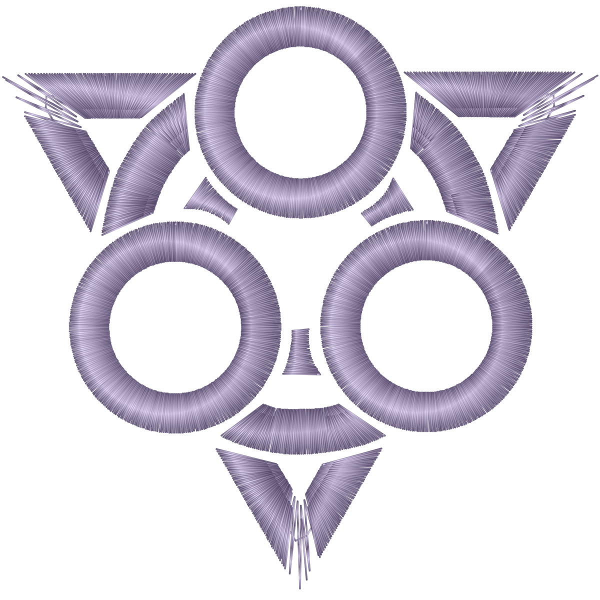 Purple Triple Circle Symbol machine embroidery stitch preview
